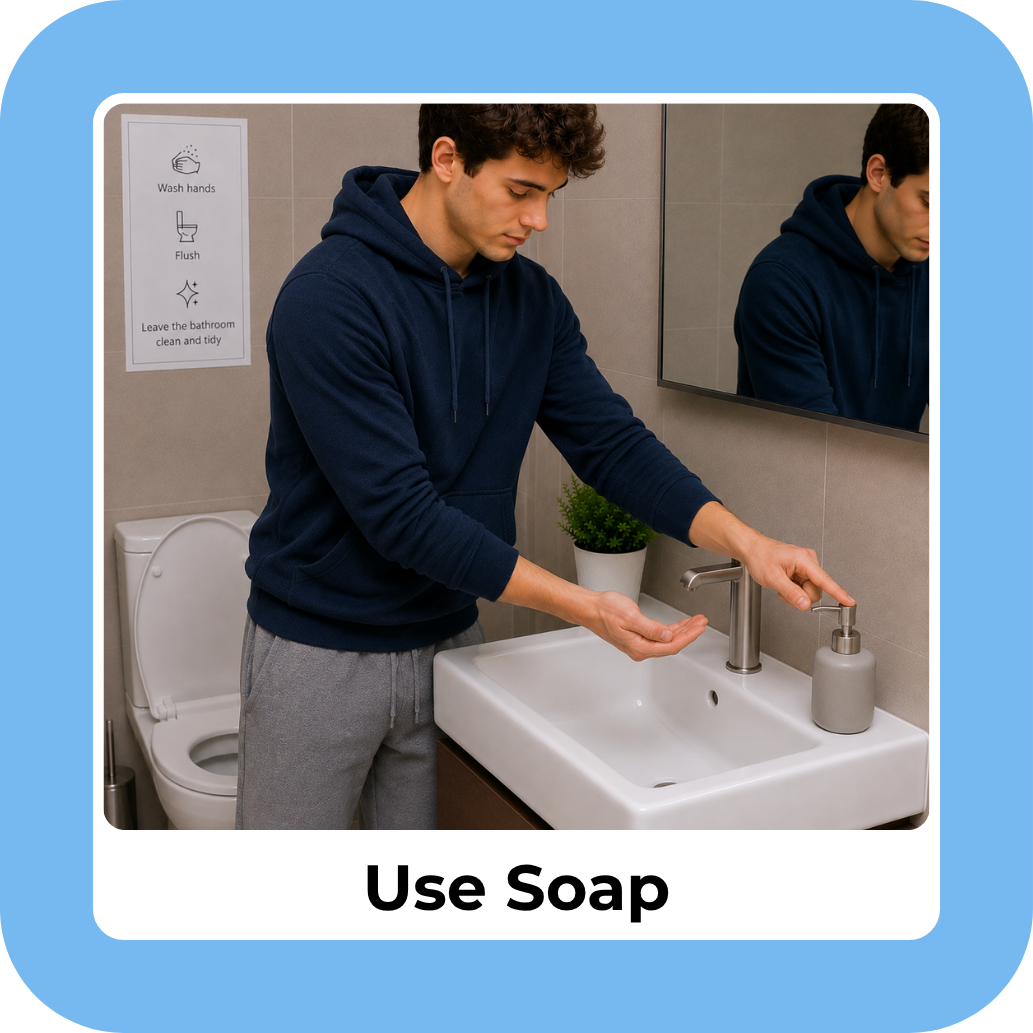 Sample card: Use Soap